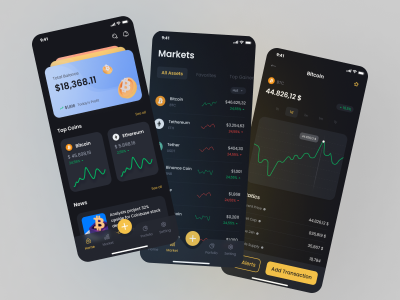 深色数字钱包app ui .fig素材下载