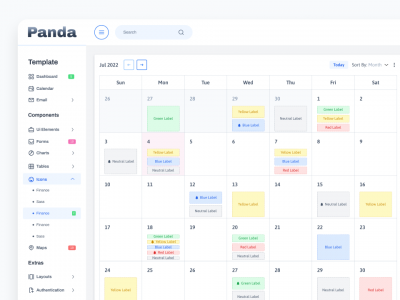 web端日历组件UI .fig素材下载