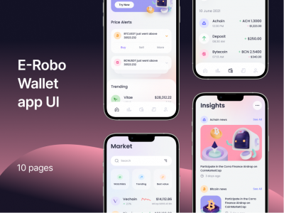 E-Robo 加密货币钱包app ui .fig素材下载