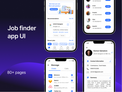 Hire Me 招聘app ui .fig素材下载