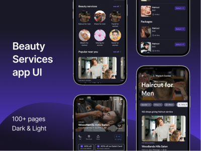 美容美发预约app 明暗2套ui .fig素材下载