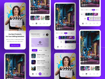 视频剪辑app ui .fig .xd素材下载