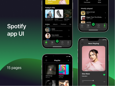 音乐app Spotify  ui Redesign .fig素材下载