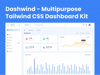 Dashwind 成套dashboard ui & 设计系统 .fig素材下载