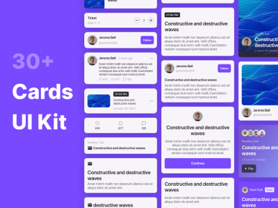 30+卡片UI设计模板 .fig素材下载