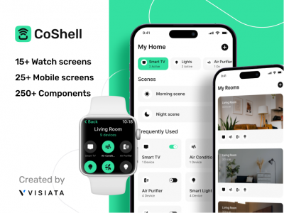 CoShell智能家具app 手机&智能手表UI .fig素材下载
