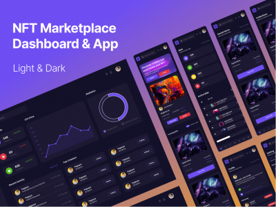 NFT数字藏品交易平台dashboard & app ui .fig素材下载