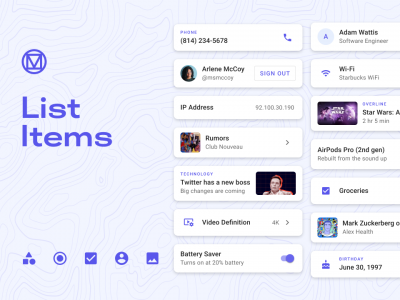 app 列表项List UI变体 .fig素材下载