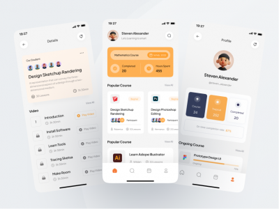 在线学习教育app ui .fig素材下载