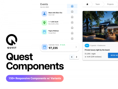 Quest 桌面的UI组件库 .fig素材下载